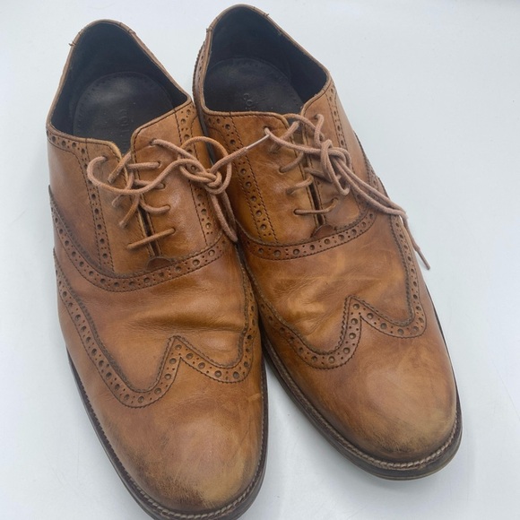 Cole Haan Williams Oxford Wingtip Shoes Leather Mens Size 12 M Tan Brown C12210 - Picture 1 of 9